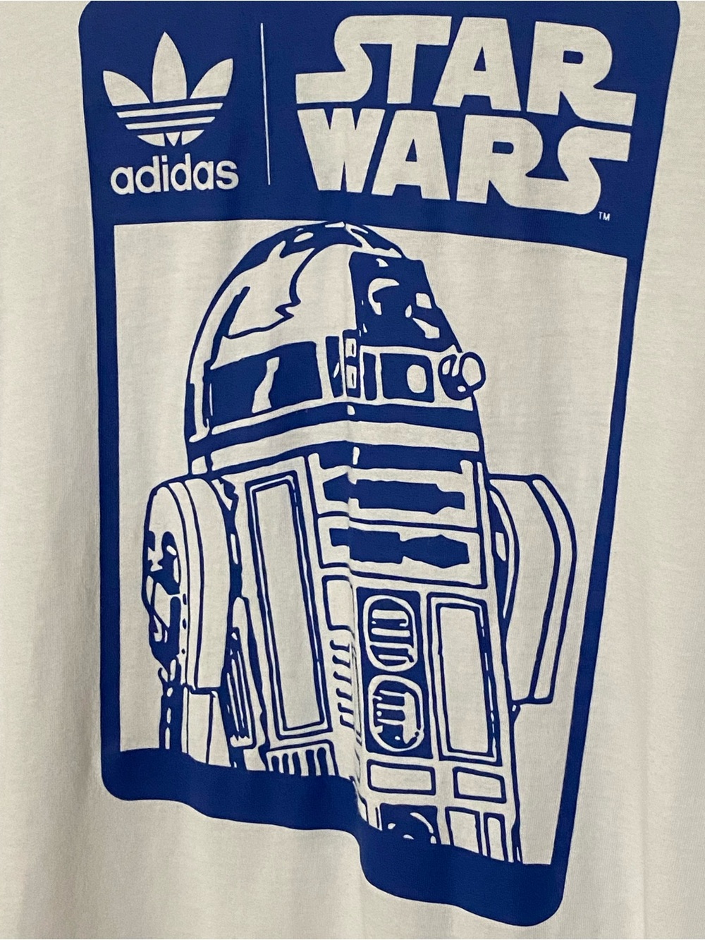 Adidas Star Wars R2-D2 Graphic T Shirt XS White Blue Streetwear Retro Cotton Tee - Picture 4 of 8